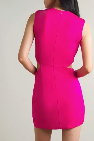 LES RÊVERIES Платье мини из джерси с сетчатой ​​отделкой и драпировкой с вырезом, розовый