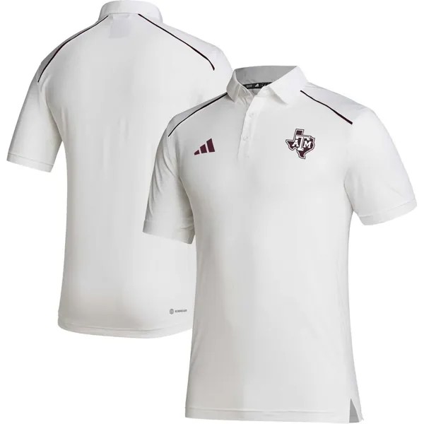 Мужская белая рубашка-поло Texas A&M Aggies Coaches AEROREADY adidas