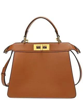 Женская сумка-портфель из гладкой кожи наппа Tiffany - Fred, коричневая