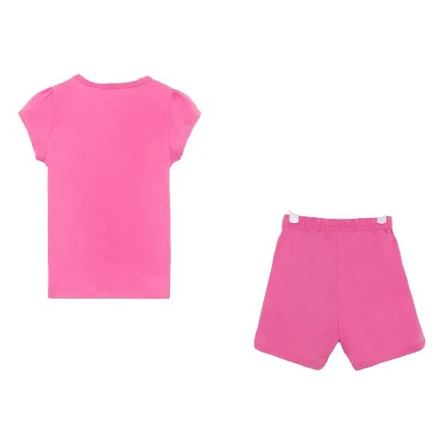 Комплект для девочки (футболка, шорты) MINAKU цвет розовый, рост 116