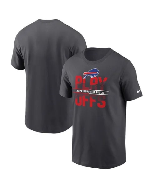 Мужская антрацитовая футболка buffalo bills 2022 nfl playoffs iconic Nike