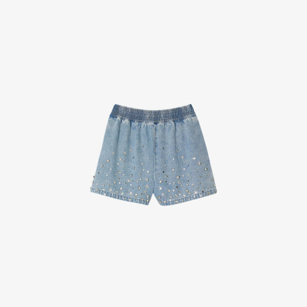 Джинсовые шорты со стразами Sandro, цвет denim - jean