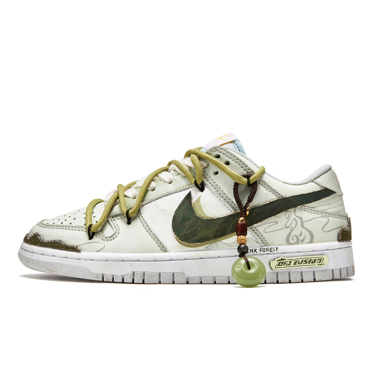Кроссовки Nike Dunk Skateboarding Shoes Women's Low-top White/green, зеленый