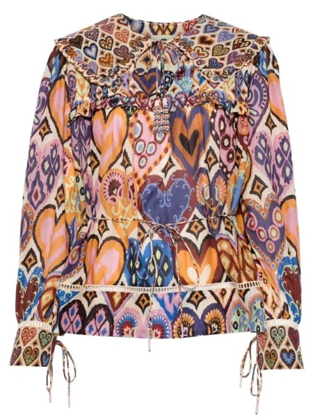 FARM Rio блузка Heart Ikat, нейтральный цвет