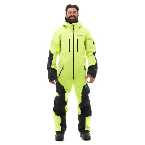 Горнолыжный комбинезон Dragonfly SuperLight 3L, герметичные швы, водонепроницаемый, регулируемый капюшон, капюшон, светоотражающие элементы, съемный капюшон, карманы, регулировка ширины, размер RUS: 62-64, желтый, черный