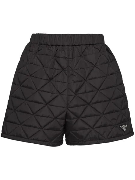 Prada стеганые шорты Re-Nylon, черный