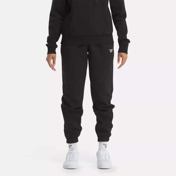 Флисовые джоггеры с маленьким логотипом Identity Reebok, черный