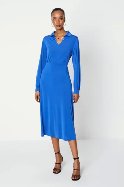 Платье из джерси с золотой пряжкой Debenhams, синий