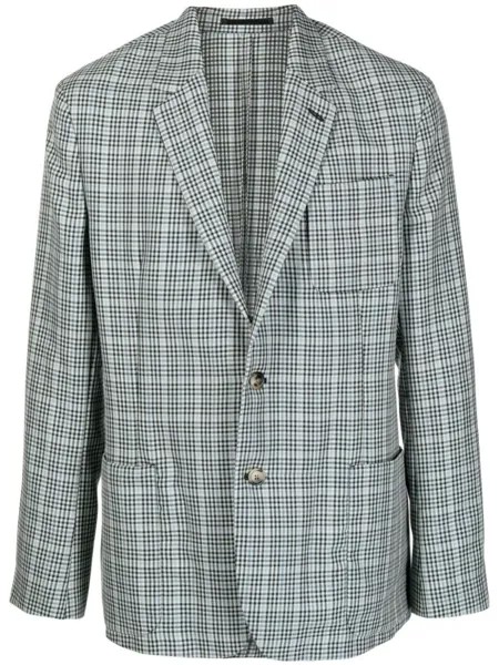 Paul Smith однобортный пиджак в клетку, зеленый