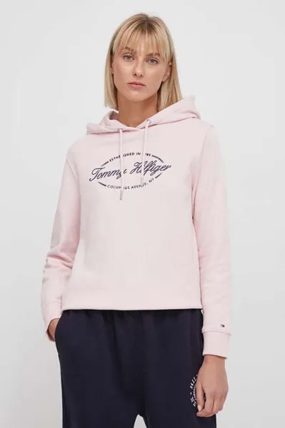 Хлопковая толстовка Tommy Hilfiger, розовый