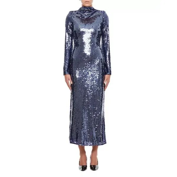Платье navy sequin midi dress Self Portrait, синий