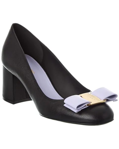 Кожаные туфли Ferragamo Vara с бантом Salvatore Ferragamo, черный