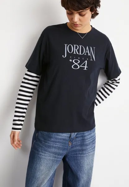 Футболка с принтом HERITAGE TEE Jordan, цвет black/legend sand