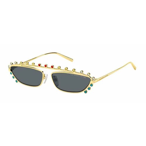 Солнцезащитные очки MARC JACOBS MARC 487/S CUA IR, прямоугольные, оправа: металл, для женщин, черный