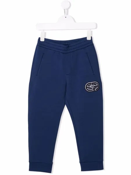 Emporio Armani Kids спортивные брюки с нашивкой