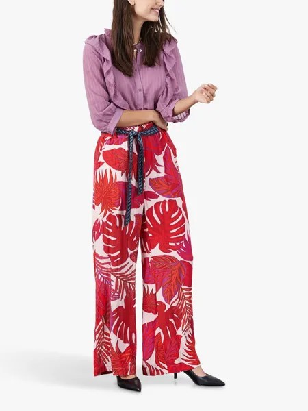 Lollys Laundry Vicky Широкие брюки с цветочным принтом, красные