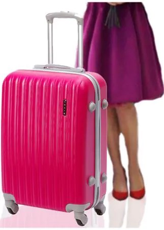 Чемодан женский дорожный большой для путешествий Фуксия (розовый), TEVIN 0039, размер L, 105 л