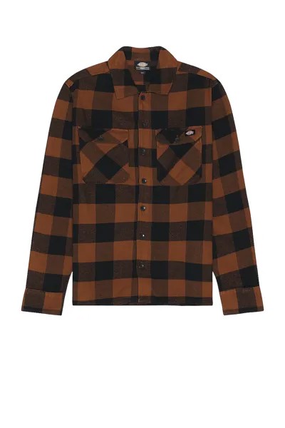 Рубашка Dickies Sacramento Long Sleeve, цвет Black & Brown Duck Plaid