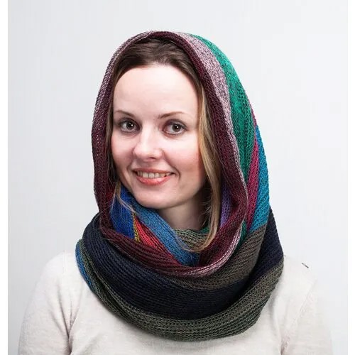 Снуд ANRU, one size, красный, мультиколор