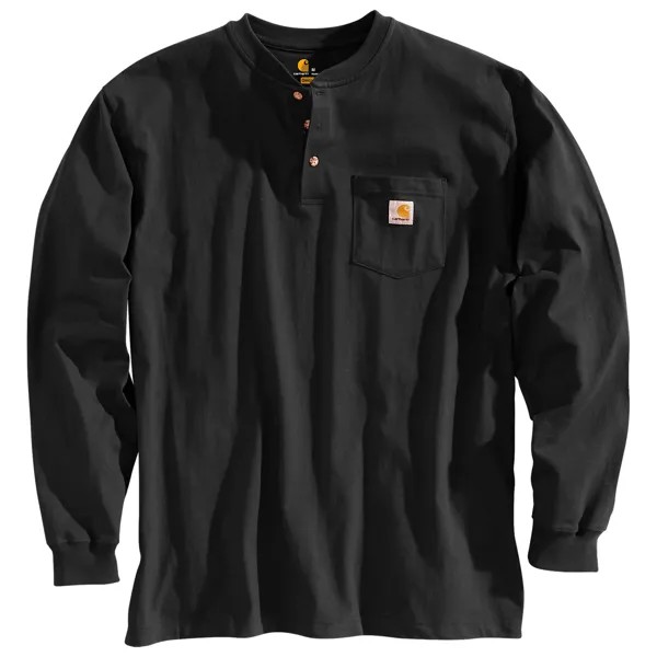 Лонгслив Carhartt Workwear Pocket Henley L/S, черный