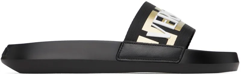 Черные шлепанцы с лямками Versace