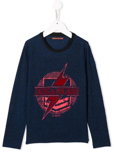 Zadig & Voltaire Kids свитер Kita с принтом