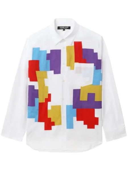 Comme des Garçons Homme Deux рубашка с аппликацией, белый