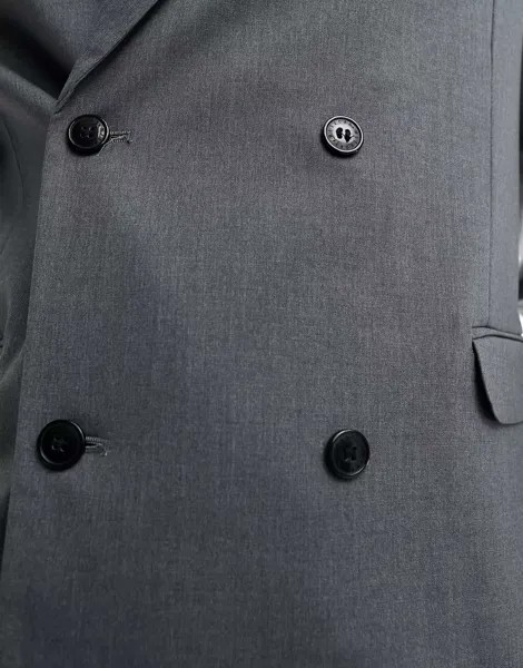 Темно-серый меланжевый коордный двубортный пиджак Weekday Leo