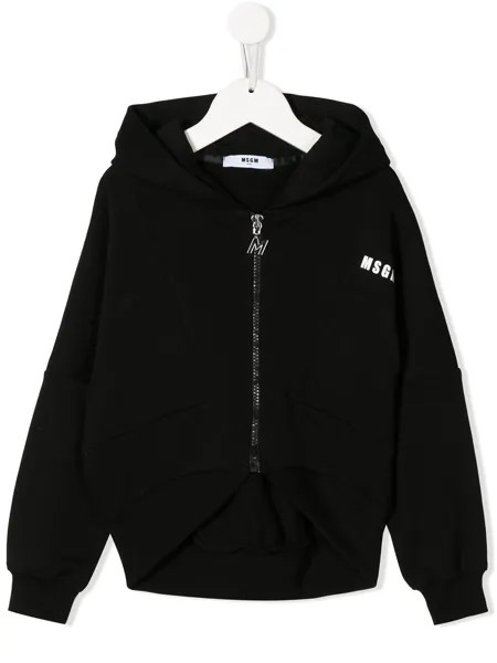 MSGM Kids худи на молнии с логотипом