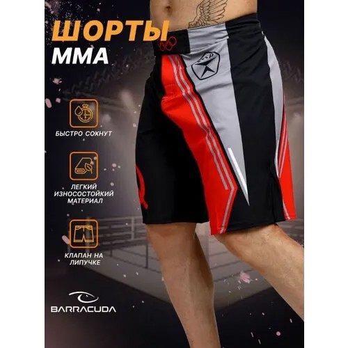 Бермуды Barracuda, размер S, черный, серый, красный