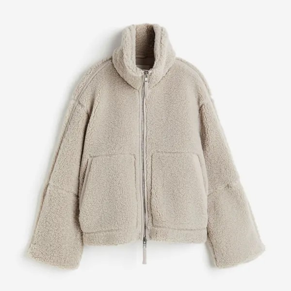 Куртка H&M Teddy Fleece, бежевый