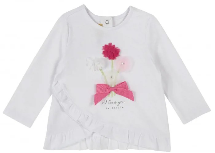 Chicco Лонгслив для девочки Цветы и бант