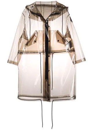 Moncler дождевик средней длины с затяжками на шнурках