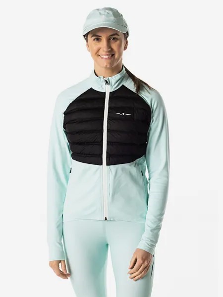 ЛОНГСЛИВ С ПУХОВОЙ ВСТАВКОЙ ЖЕНСКИЙ LONG SLEEVE DOWN PUFFER | AQUA, Голубой