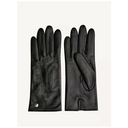 Перчатки Tamaris, натуральная кожа, подкладка, размер 7,5, черный