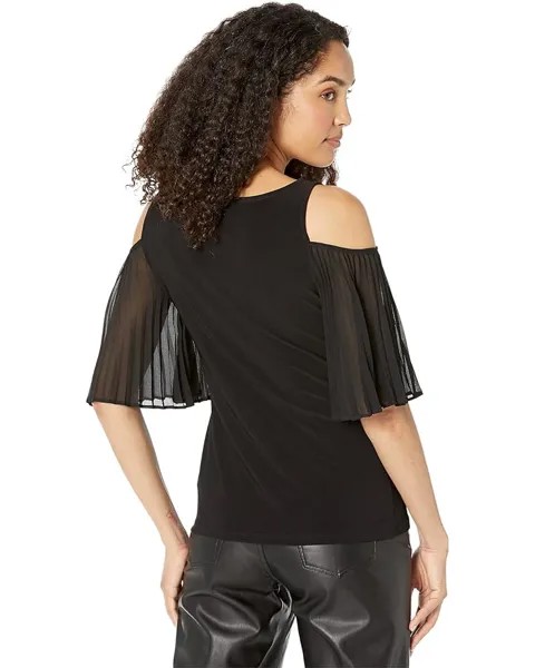 Блуза Vince Camuto Short Sleeve Cold-Shoulder Smock Bottom Blouse, цвет Rich Black