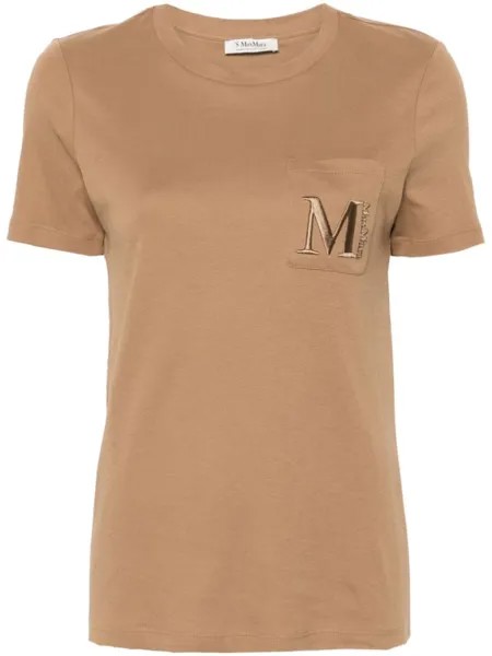 'S Max Mara футболка с вышитым логотипом, коричневый