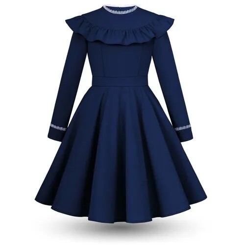 Школьное платье Alisia Fiori, размер 146-152, синий, белый