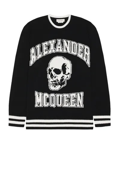 Толстовка Alexander Mcqueen Long Sleeve Crewneck, цвет Black & Ivory