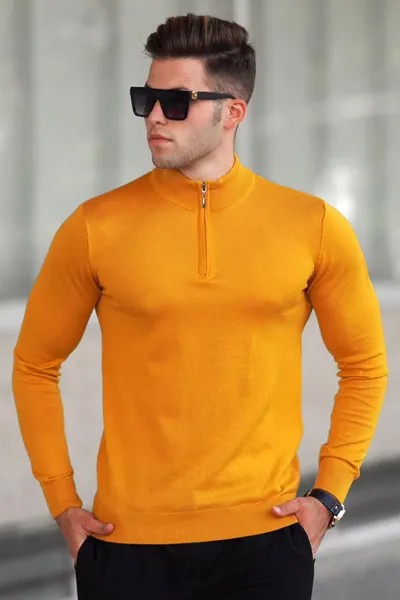 Горчичный мужской свитер 5176 MADMEXT