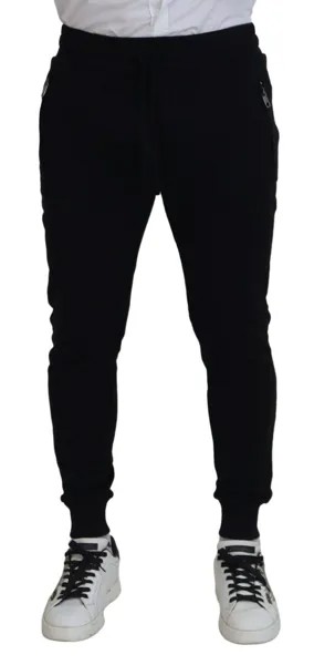DOLCE - GABBANA Брюки Черные хлопковые спортивные штаны на шнурке IT48/W34/M 750usd