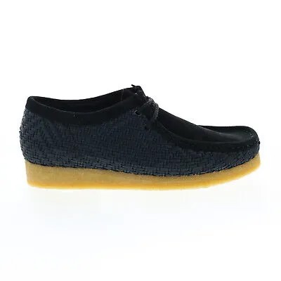 Clarks Wallabee 26165512 Мужские черные оксфорды и туфли на шнуровке повседневная обувь