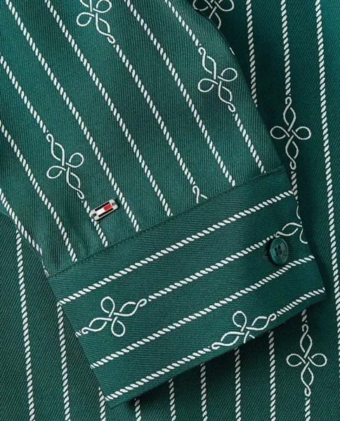 Струящаяся женская рубашка с принтом Tommy Hilfiger, темно-зеленый
