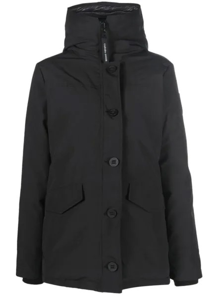 Canada Goose парка с капюшоном и нашивкой-логотипом, черный