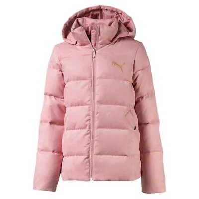 Puma Velour Down Jacket Youth Girls Pink Coats Куртки Верхняя одежда 580285-14