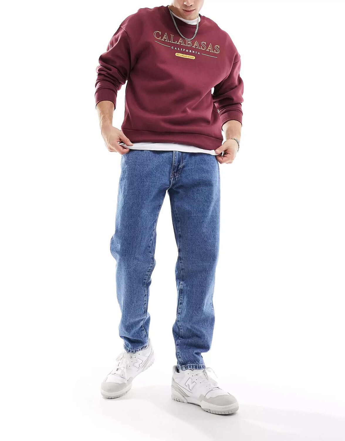 Синие джинсы стандартного кроя Pull&Bear