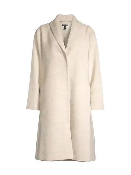 Пальто из альпаки и шерсти с шалевым воротником Eileen Fisher, цвет almond