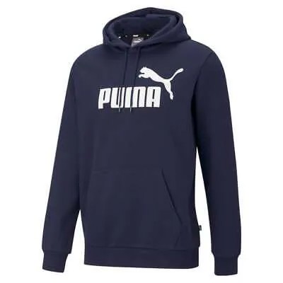Puma Essentials Logo Pullover Hoodie Мужская синяя повседневная верхняя одежда 84681206