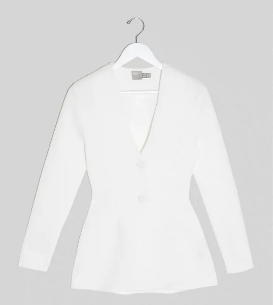 Трикотажный пиджак ASOS DESIGN Tall-Белый