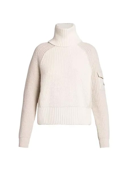 Свитер с высоким воротником из шерсти и кашемира основной линии Moncler, цвет cream